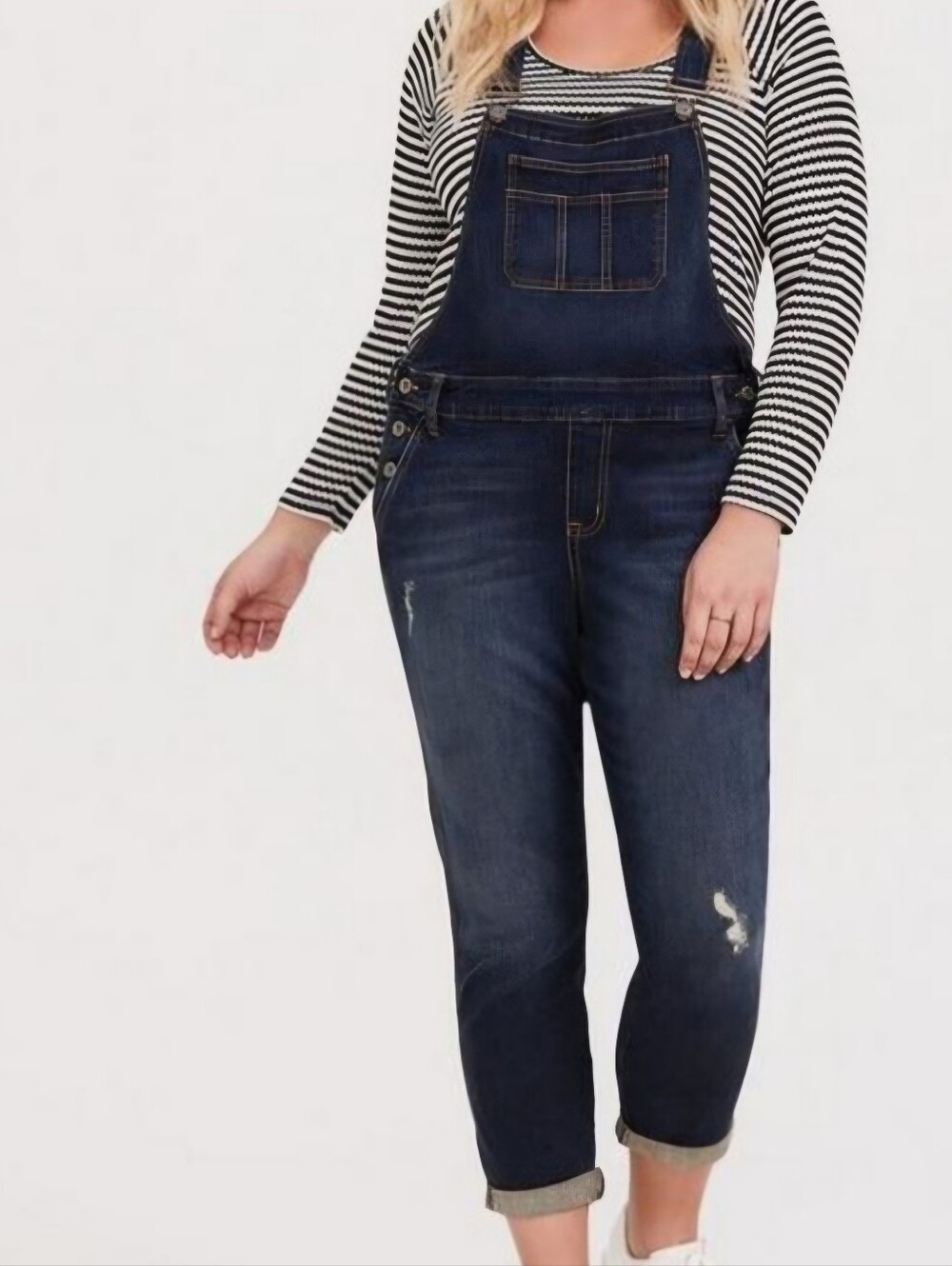 Torrid SZ 10 Blue Denim Bib Overalls Skinny Leg Stretch Ranch Farm Country Chore